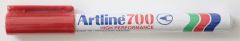 Artline, Marker permanent ARTLINE 700, corp metalic, varf rotund 0.7mm - rosu - vectordirect.ro