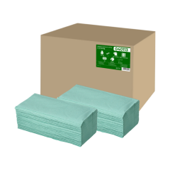 Servetele Presto Finish Clinex Cif Fixi LOCALE Prima Soft, Servetele ZZ hartie reciclata verde, 25x23cm, 1 strat, 210buc/pachet, 20pachete/cutie, Prima Soft - vectordirect.ro