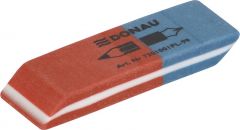 Radiere, Radiera cauciuc pentru creion/cerneala, 57x19x8mm DONAU - rosu/albastru - vectordirect.ro