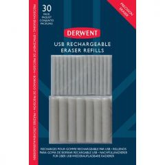 Radiere, Rezerva radiera DERWENT Professional, pentru 2305810, 30 buc/ set, alb - vectordirect.ro
