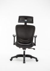 Cutii arhivare, alonje TESA Derwent Hama Office Products, Scaun de birou, brate plastic, rotile, piele ecologica, cu tetiera, Office Products Santorini - negr - vectordirect.ro