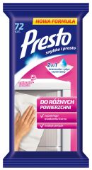 Servetele Presto Finish Clinex Cif Fixi LOCALE Prima Soft, Servetele umede pentru suprafete din plastic sau laminate,  72 buc/pachet, Presto - efect antistatic - vectordirect.ro