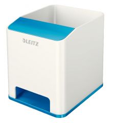Tavite pentru documente, Suport instrumente de scris Leitz WOW, PS, cu amplificare sunet, culori duale, alb-albastru - vectordirect.ro