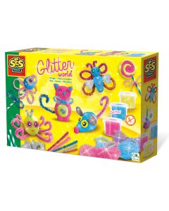 Set copii de creat animale din plastilina cu accesorii si sclipici