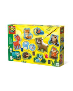 Set pentru copii cu mulaj si pictura cu animale din padure