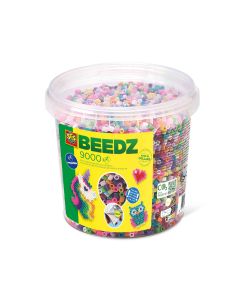 Set margele de calcat culori trendy Beedz, in galeata 9000 bucati