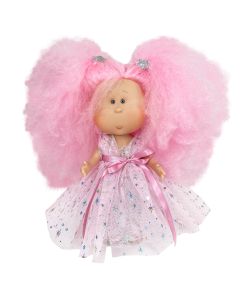 Papusa Nines D'Onil, Mia Candy, cu parul roz, cu articulatii, cu miros de vanilie, 30 cm