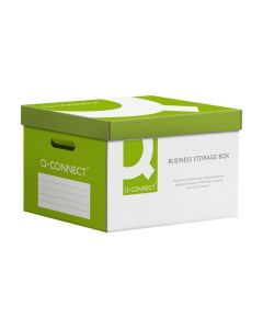 Container arhivare cu capac detasabil, 515x305x350mm, carton 468gsm, Q-Connect - alb/verde