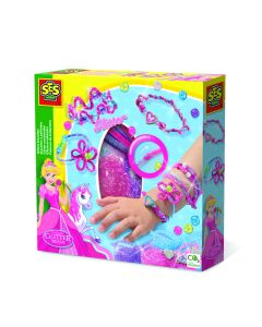 Set creativ pentru copii - Bratari cu margele, sclipici si accesorii decorative