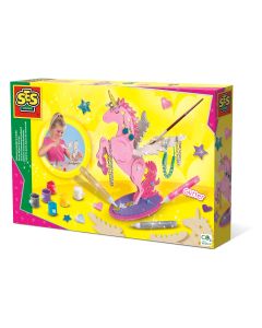 Set creativ pentru copii cu suport de bijuterii cu unicorn si sclipici