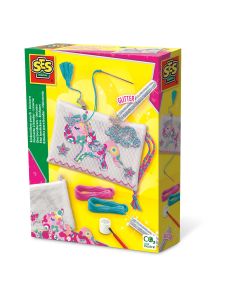 Set creativ DIY copii- Geanta brodata cu unicorn si accesorii