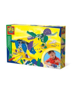 Set de jucarie pentru copii de construit dinozauri din metal