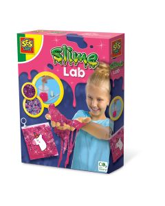 Set de mixat slime roz cu sclipici si margele - Unicorn