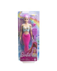 BARBIE PAPUSA SIRENA CU PAR MOV SI COADA ROZ
