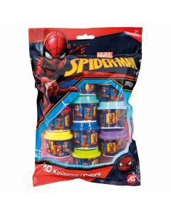 SET 10 BORCANASE DE PLASTILINA SPIDERMAN IN PUNGA DE PLASTIC