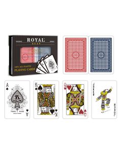 SET 2 PACHETE CARTI ROYAL CANASTA POKER DIN PLASTIC