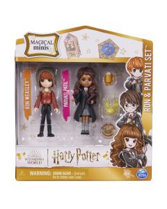 HARRY POTTER WIZARDING WORLD MAGICAL MINIS SET 2 FIGURINE RON SI PARVATI