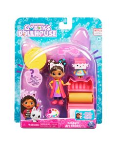 GABBYS DOLLHOUSE SET PAPUSA 9.7CM CU PISICUTA STUDIOUL DE ARTA A LUI GABBY