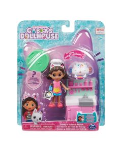 GABBYS DOLLHOUSE SET PAPUSA 9.7CM CU PISICUTA BUCATARIA LUI GABBY