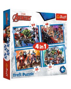 PUZZLE TREFL 4IN1 AVENGERS - RAZBUNATORII CURAJOSI