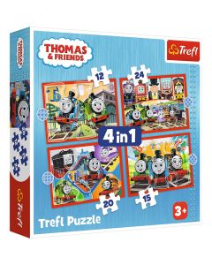 PUZZLE TREFL 4IN1 THOMAS TRENULETELE AMUZANTE
