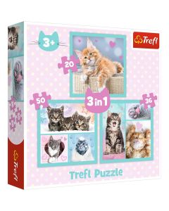 PUZZLE TREFL 3IN1 PISICUTELE DRAGALASE