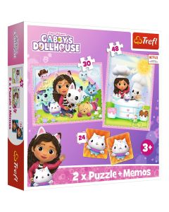 PUZZLE TREFL 2IN1 MEMO GABBYS DOLLHOUSE GABI SI PRIETENII EI