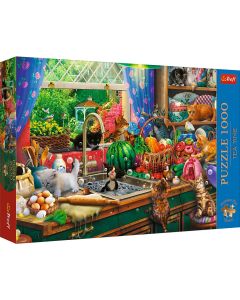 PUZZLE TREFL 1000 PREMIUM PLUS TEA TIME PISICI NAZDRAVANE