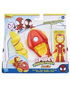 SPIDEY PRIETENII EXTRAORDINARI SET MASINUTA SI FIGURINA SI ACCESORIU IRON MAN