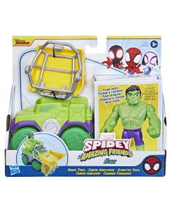 SPIDEY PRIETENII EXTRAORDINARI SET MASINUTA SI FIGURINA SI ACCESORIU HULK