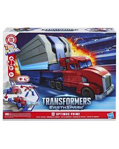 TRANSFORMERS EARTHSPARK CAMION CU REMORCA DE LUPTA OPTIMUS PRIME