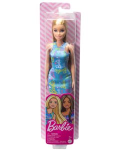 PAPUSA BARBIE BLONDA CU ROCHITA ALBASTRA
