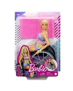 BARBIE PAPUSA BARBIE BLONDA IN SCAUN CU ROTILE