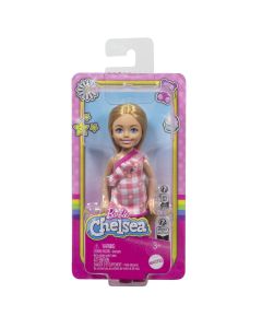 BARBIE PAPUSA CHELSEA BLONDA CU ROCHITA ROZ IN CAROURI