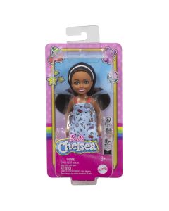 BARBIE PAPUSA CHELSEA CREOLA CU PAR SATEN SI ROCHITA ALBASTRA