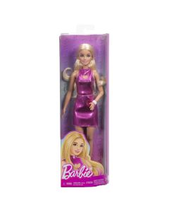 BARBIE PAPUSA BARBIE FASHIONISTAS BLONDA CU ROCHITA ROZ METALICA