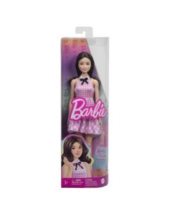 BARBIE PAPUSA BARBIE FASHIONISTAS BRUNETA CU ROCHIE ROZ IN CAROURI