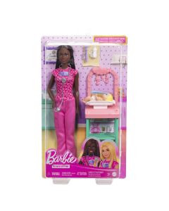 BARBIE SET DE JOACA PAPUSA BARBIE BRUNETA FACE CARIERA PEDIATRU