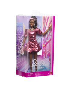 BARBIE DELUXE STYLE PAPUSA BARBIE ROCHIE ROZ METALIZAT CORAL