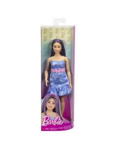 PAPUSA BARBIE FASHIONISTA CU PARUL MOV SI ROCHITA CU FLUTURASI