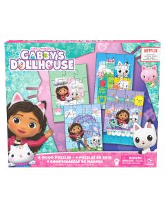 GABBYS DOLLHOUSE SET 4 PUZZLE DIN LEMN