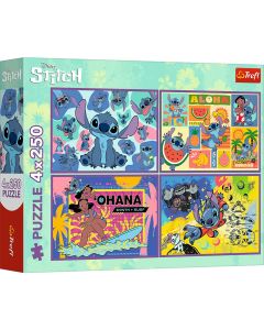 PUZZLE TREFL 4X250 DISNEY UIMITORUL STITCH
