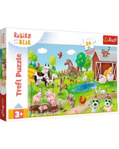 PUZZLE TREFL 24 MAXI BABIES AND THE BEAR ANIMALE LA FERMA