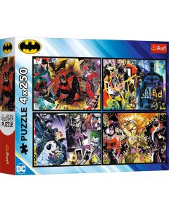 PUZZLE TREFL 4X250 BATMAN DC BATMAN IN ACTIUNE