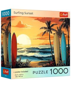 PUZZLE TREFL 1000 COLECTIA SUA APUS DE SOARE PENTRU SURF POSTER INCLUS
