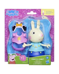 PEPPA PIG SET FIGURINA SI ACCESORII VESTIMENTARE IEPURASUL REBECCA 15CM