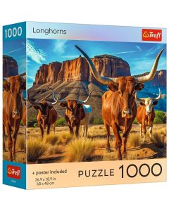 PUZZLE TREFL 1000 COLECTIA SUA LONGHORNS POSTER INCLUS