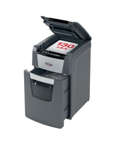 Distrugator documente automat REXEL OPTIMUM 130M, P5, micro-cut (particule), 130 coli, cos 44l, negr
