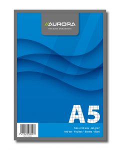Blocnotes capsat, A5, 100 file - 60g/mp, microperforatii, AURORA Office - velin