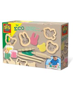 Set creativ - Plastilina eco cu unelte de lemn